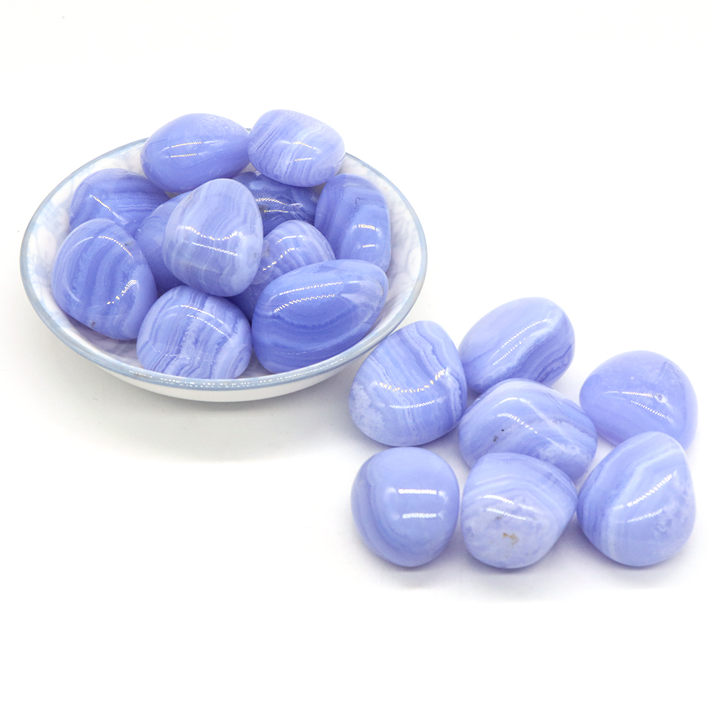 Marine Aquarium Gravel - ธรรมชาติ Blue Lace Agate กรวดตัวอย่างขนาดไม่สม่ำเสมอหิน Reiki